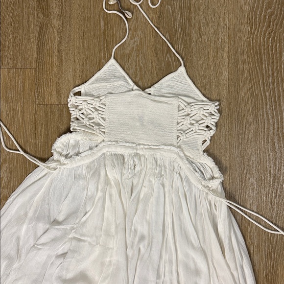 Free People Coconuts All Day Macrame Asymmetrical Hem Maxi Boho Beach Dress XS - Picture 9 of 13